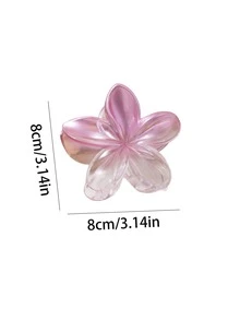 6pcs/Set Transparent Jelly Lotus Flower Plastic Hair Clips, Elegant & Versatile, Suitable For Daily, Party, Work, Travel, For Girls - Multicolor - View 3