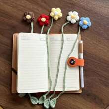 1 Beautiful Hand-Woven Puff Flower Bookmark - Unique Floral Design, The Perfect Gift For Bookworms, Reading Enthusiasts And Literature Lovers (Due To Different Shooting Light And Equipment, As Well As Different Display Parameters, There May Be A Slight Color Difference Between The Actual Object And The Picture, Which Is A Normal Phenomenon) School Supplies,Back To School