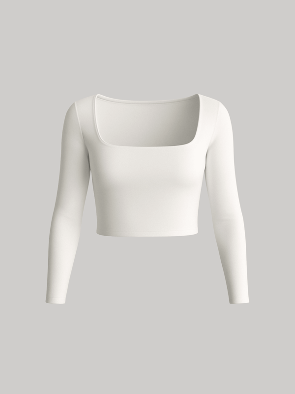 Cropped Manga Longa Gola Quadrada Inverno Frio Blusa de Frio SUPLEX