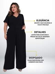 Plus Size Jumpsuits - Negro - Ver 2
