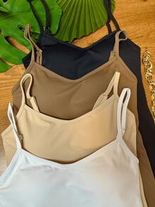 Kit 2 Basic Suplex Tank Top With Cup And Straps, Elegant Work, Summer - Black and Brown - View 9