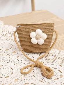 1 件女孩海滩可爱小包草编可折叠向日葵斜挎包，适合日常佩戴，海边沙滩度假 - 太陽花包包 - 查看 10