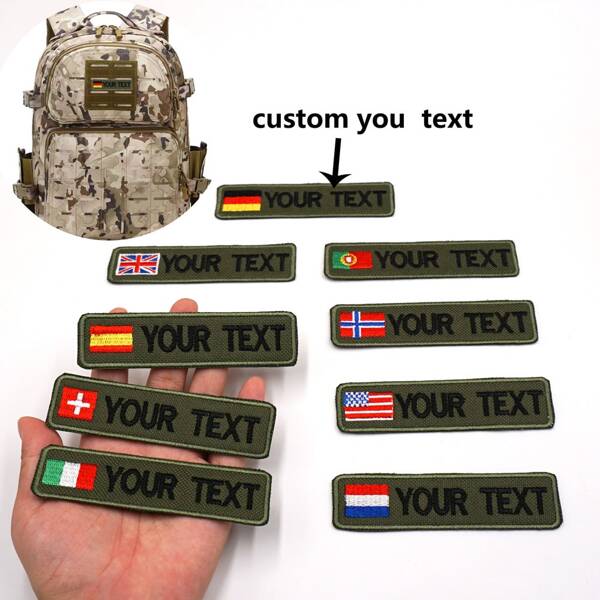 Personalize um patch bordado com a bandeira da Espanha, Portugal e Estados Unidos com no verso, ideal para boné, roupa, bolsa, atividades artísticas para crianças