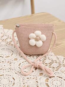 1 件女孩海滩可爱小包草编可折叠向日葵斜挎包，适合日常佩戴，海边沙滩度假 - 太陽花包包 - 查看 8