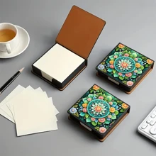 Scatola di blocchi note adesivi con motivo artistico, senza diamanti, adatta per conservare note e decorare le scrivanie. I foglietti adesivi note includono 160 pagine personalizzate, una cartoleria versatile per la registrazione quotidiana di idee e attività