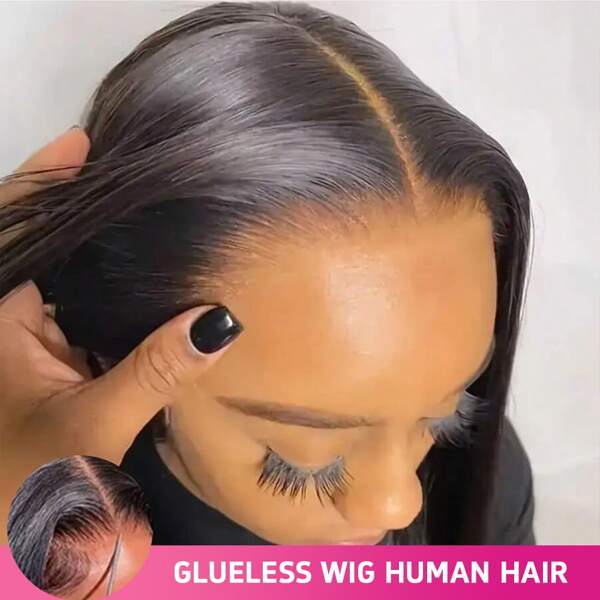 Wear And Go Glueless Wigs Human Hair 200% Density Pre Plucked Pre Cut 5x5 13x4 Straight Lace Front Wigs Human Hair Wigs For Women No Glue Lace Front Closure Ready To Wear Wigs Natural Black