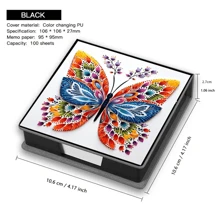 Scatola adesiva per note con motivo artistico elegante, senza diamanti, adatta per conservare note e decorazione da scrivania. Le note adesive includono 160 pagine con firma, ideali per la cancelleria quotidiana per registrare idee, compiti, ecc.