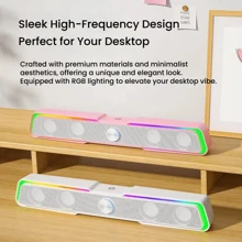 HP Computer Speakers DHE-6002S Cool Lighting Effects Dynamic Lighting Effects Wired And Bluetooth Dual Modes Touch Operation Separate Knobs Strong Bass Wide Compatibility Black