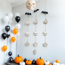 Halloween Hanging String, Birthday Decor, Handmade Faux Wood Material, Door Frame Decor, Suitable For Garden Party Decor, Perfect Holiday Decor Listing, Suitable For Porch And Living Room, Ghost Theme Door Decor, Teacher Gifts, Gifts For Friends, Party Decor, Holiday Delivery, Wedding Accessories