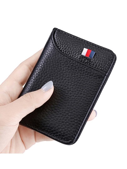 Portcard mic ultra-subțire din piele naturală moale pentru bărbați și femei, portofel cu mai multe sloturi pentru carduri, portofel pentru permis de conducere, design compact de înaltă calitate, idei formale/de afaceri formale de Ziua Îndrăgostiților