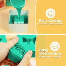 Shore 15A Forest Green Silicone Kit | Fast-Cure Mold Rubber For Handmade Soap, Resin Jewelry | Low-Odor, Skin-Friendly | 946ml Reusable Molds