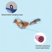 1pc Cat Toy, Pet Voice Activated Teaser Toy, Self-Entertainment Cat Toy, Cat Wand, Bird Shaped Interactive Cat Toy, Physically Emitting Sound, Suitable For Cat Playing