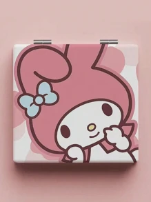 Sanrio 1 قطعة من مرآة المكياج - المرآة الصغيرة المطوية والمحمولة بتصميم القطة الوردية الكرتونية "ساينوريو"، ذات وجهين - هدية مثالية للسفر أو الأزواج، مع شخصيات لفطائر القرفة وبودنج بومبوم، تصميم جميل ل- "ميلودي" و"هالو كيتي" - ديكور منزلي أو حمام، صندوق تخزين مكياج صيفي، شخصيات كرتونية كيوت، كلب بودنج، (بعض الأجزاء قد تكون عشوائية)