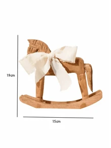 قطعة واحدة حصان خشبي إبداعي منحوت يدويا مزين بشريط للاحتفال الخاص، سلسلة ريفية عتيقة، ديكور طاولة على شكل حصان أرجوحة، هدية تذكارية لصديق'