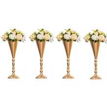 4pcs/6pcs Gold-Color Desktop Flower Stand, Desktop Decor Center Piece, Suitable For Wedding, Party, Halloween, Thanksgiving, Christmas