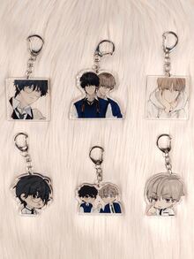 1pc BL Comic Anime Manhwa "Lost In The Cloud" Acrylic Keychain Series Cute Cartoon Keyring Bag, Suitcase Accessory Phone Pendant Car Ornament. - Multicolor - View 2