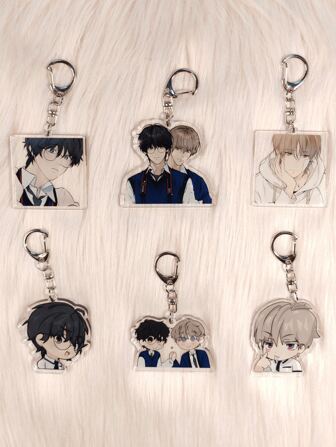 1pc BL Comic Anime Manhwa "Lost In The Cloud" Acrylic Keychain Series Cute Cartoon Keyring Bag, Suitcase Accessory Phone Pendant Car Ornament.