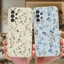 Funda de teléfono con patrón floral fresco y floral compatible con Samsung Galaxy A14 A24 4G A04 A04S A05 A05S A06 A13 A15 A16 A22 A23 A24 A25 A32 A33 A34 A35 A52 A52S A53 A54 A55 A56 5G Galaxy S21 S23 S24 25 FE S22 Plus Ultra. Funda suave, de moda, hermosa, única, hace un gran regalo para fiestas. Resistente al agua, a los golpes, a las caídas y a los arañazos