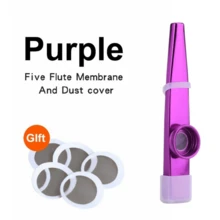 适合初学者演奏的彩色卡祖笛金属乐器，适用于吉他/尤克里里/电吉他/贝斯伴奏，包含 1 个卡祖笛和 5 个隔膜