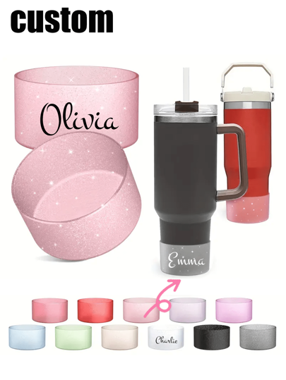 Personalized Name, Silicone Boots, Cups - Accessories Non-Slip Silicone Cup Cover, Suitable For 12-40oz Silicone Cup Cover, Non-Slip Protective Base, Suitable For Valentine's Day, Women, Mother's Day, Thanksgiving, Christmas Holiday Gifts - Female Cup Accessories Water Cup, Bottle Protection Bottom Cover, Cup Accessories,Brunch-Ready