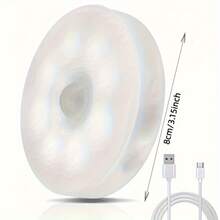 1 件/3 件/6 件 LED 运动传感器室内灯 - 8 LED，USB 可充电磁性夜灯适用于楼梯、橱柜、卧室、床边、鞋柜，2 种照明模式（冷白/暖白），非常适合圣诞节礼物、节日办公室、卧室、酒店、派对、餐厅装饰 - 彩色 - 查看 4