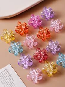 20pcs Cute Mini Hair Claw In Macaron Colors - Transparent Small Hair Gripper For Daily Use Fashion Hair Accessories Flower Claw Clips Elegant Hair Clip