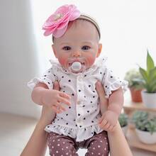 New Arrival Blue Eyes 19 Inch 48 CM Reborn Baby Dolls Soft Cloth Body Girl Bebe Reborn Realistic Newborn Baby Dolls Real Life Baby Toys For Kids Age 3+ - 彩色 - 查看 3