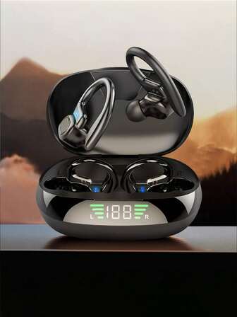 GENAI Wireless Earbuds Sport 2025 NEW BT 5.3 Headphones Ultra-Long Playtime With LED Display Powerful Bass Over Ear Earphones With Earhooks For Gym/Running/Workout
