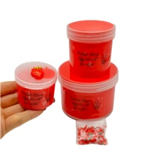 1 件 200ml 桃味水晶史莱姆，弹性黄油史莱姆 - 减压玩具 [随机配件和包装贴纸]，刮擦和嗅闻贴纸，史莱姆桶，史莱姆泡泡，史莱姆，黄油史莱姆，云史莱姆，牛奶史莱姆，Bingsu 史莱姆，Slimr - 杏子色 - 查看 9