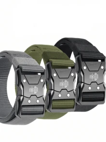 3件/2件/1件新款快拆扣战术多功能尼龙腰带工装户外运动裤腰带休闲尼龙腰带 - 彩色 - 查看 1