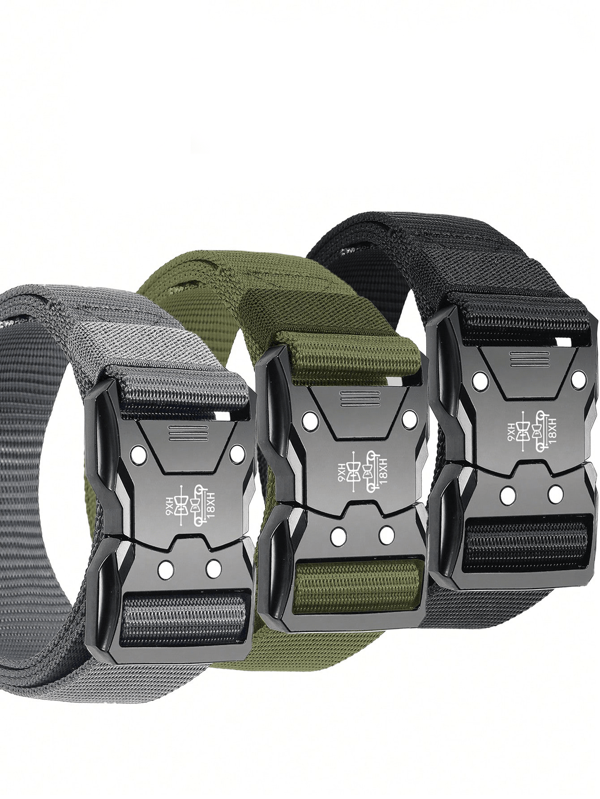 3pcs/2pcs/1pc New Quick Release Buckle Tactical Multifunctional Nylon Waist Belt Workwear Outdoor Sports Pants Belt Casual Nylon Belt