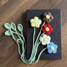 1 Beautiful Hand-Woven Puff Flower Bookmark - Unique Floral Design, The Perfect Gift For Bookworms, Reading Enthusiasts And Literature Lovers (Due To Different Shooting Light And Equipment, As Well As Different Display Parameters, There May Be A Slight Color Difference Between The Actual Object And The Picture, Which Is A Normal Phenomenon) School Supplies,Back To School