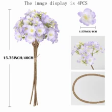 1/4/8 Bó hoa nhài nhân tạo, Hoa giả 40cm Thích hợp cho Tường, Phòng khách, Phòng ngủ, Đám cưới, Trang trí tiệc, Đồ nhồi bàn. Nhà, Trang trí bàn, Nhà bếp, Đám cưới, Bàn, Đồ trang trí trung tâm, Văn phòng, Vườn, Ngoài trời, Nhà, Trang trí sân, Trang trí mùa xuân, mùa hè, mùa thu và mùa đông - Màu tím - Xem 2