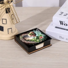 Non-Diamond Sticker With Artistic Patterns Memo Box, Suitable For Storing Notes And Desktop Decoration. The Self-Adhesive Memo Paper Includes 160 Signature Pages, A Versatile Stationery For Daily Note-Taking Of Ideas, Tasks, Etc.