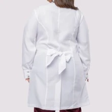 Jaleco Acinturado Plus Size Zíper Oxford Laço nas Costas Agne