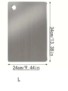 Planche à découper en acier inoxydable - Double face, résistante à la rouille, pour la viande, les fruits et les légumes - Tapis à découper de cuisine haut de gamme avec une hygiène améliorée