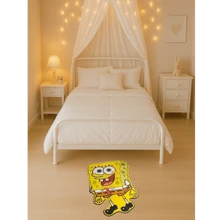 Cute Spongebob Squarepants Decor Rug,Soft & Washable Cartoon Floor Mat For Bedroom/Entrance,Kindly Note: Due To Artificial Production Manufacturing,Slight Differences In Size/Shade/Print Occur