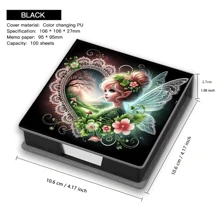 Non-Diamond Sticker With Artistic Patterns Memo Box, Suitable For Storing Notes And Desktop Decoration. The Self-Adhesive Memo Paper Includes 160 Signature Pages, A Versatile Stationery For Daily Note-Taking Of Ideas, Tasks, Etc.