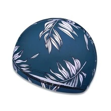 Gorro de natación de tela estampada, de secado rápido, transpirable y con estilo, para hombres y mujeres adultos, esenciales y accesorios de playa, flotador de piscina