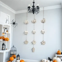 Halloween Hanging String, Birthday Decor, Handmade Faux Wood Material, Door Frame Decor, Suitable For Garden Party Decor, Perfect Holiday Decor Listing, Suitable For Porch And Living Room, Ghost Theme Door Decor, Teacher Gifts, Gifts For Friends, Party Decor, Holiday Delivery, Wedding Accessories