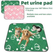 1-Pack - Reusable Dog Training Mat, 180*180cm/70.87*70.87in Super Large Size, Multiple Sizes Available, Suitable For Dog Cages, Floors, Sofas, Car Mats, Potties, Boxes, Cute Prints, Suitable For Most Dogs, Cats And Pets (Green Print)