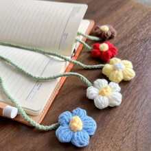 1 Beautiful Hand-Woven Puff Flower Bookmark - Unique Floral Design, The Perfect Gift For Bookworms, Reading Enthusiasts And Literature Lovers (Due To Different Shooting Light And Equipment, As Well As Different Display Parameters, There May Be A Slight Color Difference Between The Actual Object And The Picture, Which Is A Normal Phenomenon) School Supplies,Back To School