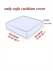 1pc/2pcs Jacquard Sofa Cushion Cover Elastic Sofa Seat Slipcover Anti-Dust Removable Couch Pad Protector Cover For Living Room - Army Green - View 3