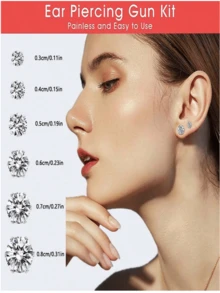 可重复使用的专业穿耳枪，可用于耳朵、鼻子、肚脐、眉毛、嘴唇等 - 穿耳槍套裝 - 查看 6