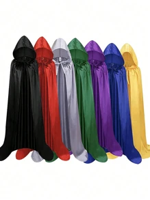 130cm/150cm/170cm Halloween Umhang für Erwachsene, farbiger Stoff Todeumhang, Zauberer Dämon Umhang, mittelalterlicher Zauberer Robe, Sensenmann Umhang, Nachtclub Bar Kostümzubehör, Festival Kostümzubehör