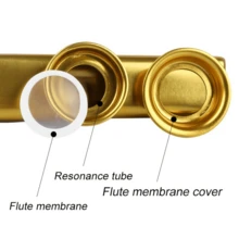 适合初学者演奏的彩色卡祖笛金属乐器，适用于吉他/尤克里里/电吉他/贝斯伴奏，包含 1 个卡祖笛和 5 个隔膜