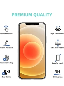 4pcs Tempered Glass Screen Protector, Compatible With IPhone 11/12/13/14/15 Pro Max/16 Pro Max/16 Plus/16e/Mini/Plus/SE, Essential Screen Protection For Daily Use, Office, Home - Clear - View 4
