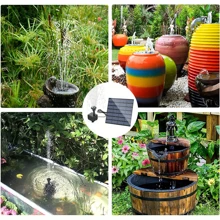 Solar Fountain Pump Head, Solar Fountain Pump Kit, Outdoor Garden Fountain, Separate Pump And Solar Panel For Easy Installation And Use, Comes With 3 Connector Rods And 8 Nozzles, Solar Powered, No Battery Required, Suitable For Outdoor Water Features, Gardens, Small Ponds, Patios And Fish Tanks - Simple Round Shape, Durable Plastic