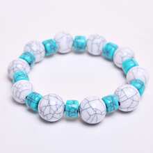 50-500 hạt ngọc lam trắng tự nhiên, phong cách Bohemian, kích thước 6mm-16mm, dùng để tự làm trang sức, vòng tay, dây chuyền, bông tai, móc khóa, công nghệ tách hạt. - Đen và trắng - Xem 8