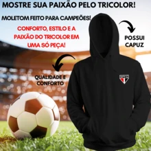 Unisex Printed  Sweatshirt São Paulo Team Cold Weather Sweatshirt Winter Fashion - Black - View 2